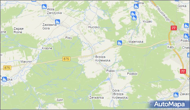 mapa Brzóza Królewska, Brzóza Królewska na mapie Targeo