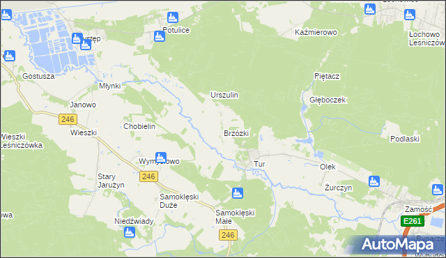mapa Brzózki gmina Szubin, Brzózki gmina Szubin na mapie Targeo