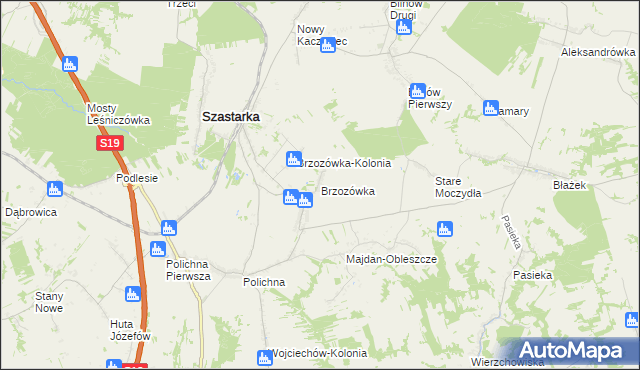 mapa Brzozówka gmina Szastarka, Brzozówka gmina Szastarka na mapie Targeo