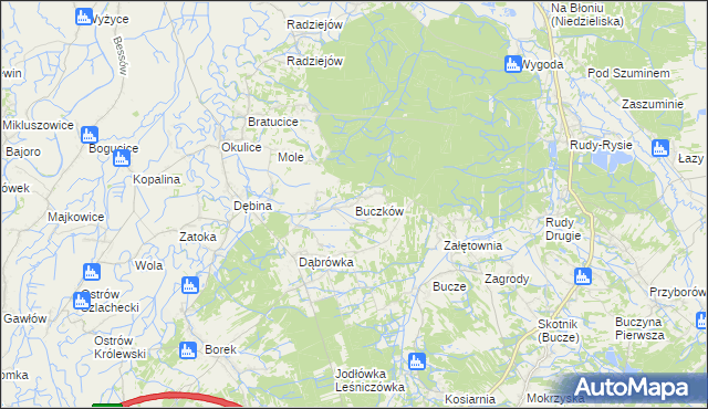 mapa Buczków gmina Rzezawa, Buczków gmina Rzezawa na mapie Targeo