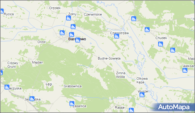 mapa Budne-Sowięta, Budne-Sowięta na mapie Targeo