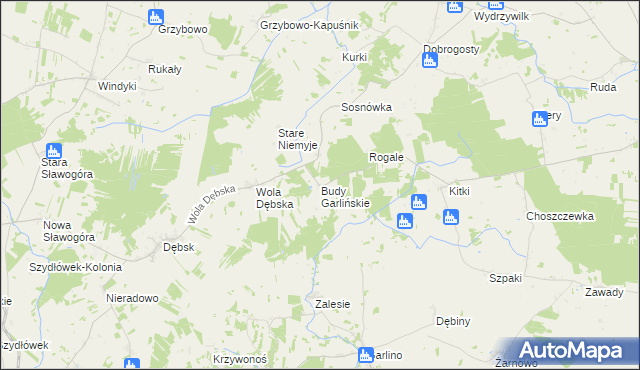 mapa Budy Garlińskie, Budy Garlińskie na mapie Targeo