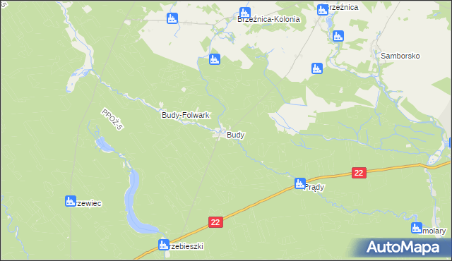 mapa Budy gmina Jastrowie, Budy gmina Jastrowie na mapie Targeo