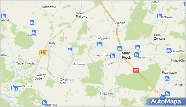 mapa Budy-Kozłówka, Budy-Kozłówka na mapie Targeo