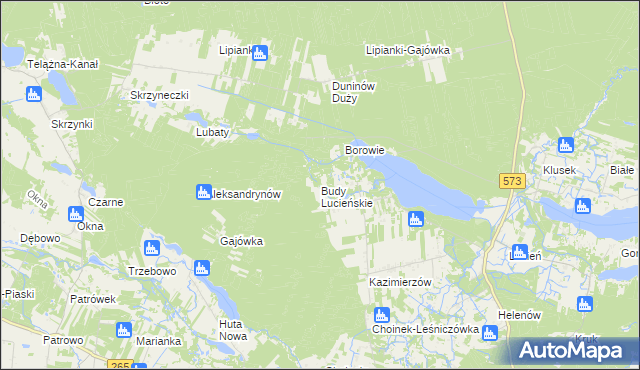 mapa Budy Lucieńskie, Budy Lucieńskie na mapie Targeo