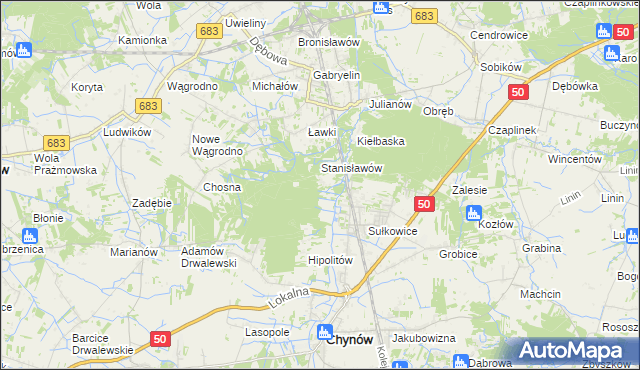 mapa Budy Sułkowskie gmina Chynów, Budy Sułkowskie gmina Chynów na mapie Targeo