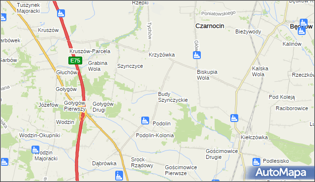 mapa Budy Szynczyckie, Budy Szynczyckie na mapie Targeo