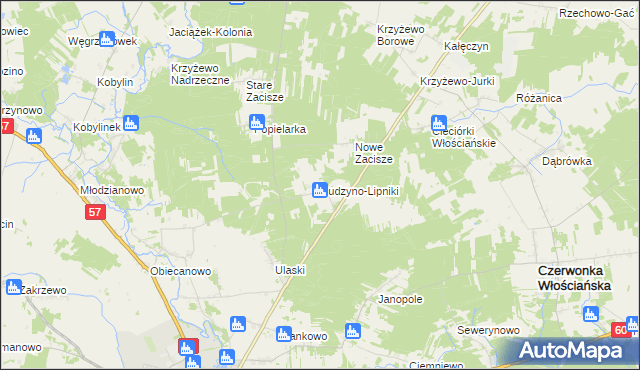 mapa Budzyno-Lipniki, Budzyno-Lipniki na mapie Targeo