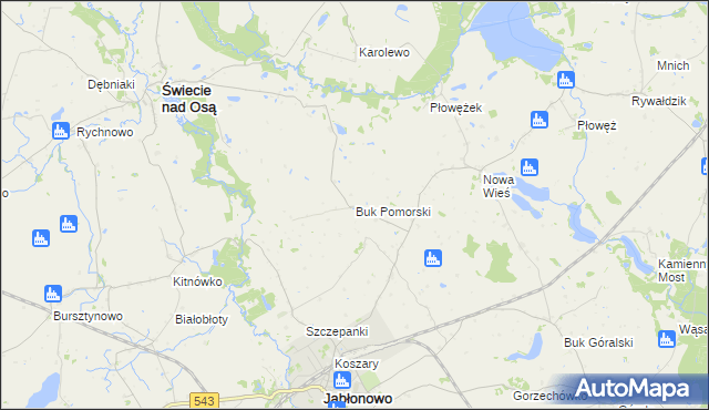 mapa Buk Pomorski, Buk Pomorski na mapie Targeo