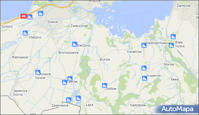 mapa Buków gmina Otmuchów, Buków gmina Otmuchów na mapie Targeo