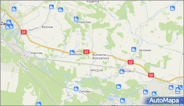 mapa Bukowina Bobrzańska, Bukowina Bobrzańska na mapie Targeo