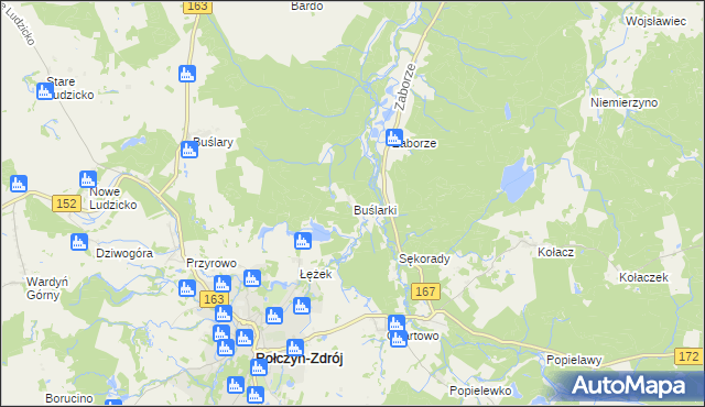 mapa Buślarki, Buślarki na mapie Targeo