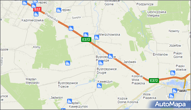 mapa Bystrzejowice Pierwsze, Bystrzejowice Pierwsze na mapie Targeo
