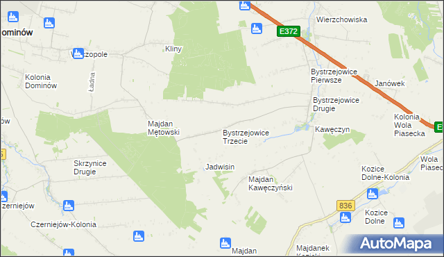 mapa Bystrzejowice Trzecie, Bystrzejowice Trzecie na mapie Targeo