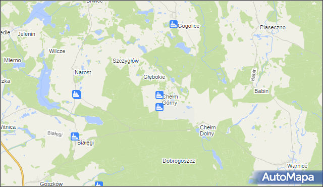 mapa Chełm Górny, Chełm Górny na mapie Targeo