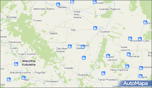 mapa Chmielewo Wielkie, Chmielewo Wielkie na mapie Targeo