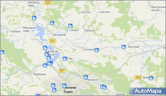 mapa Chmielno gmina Lwówek Śląski, Chmielno gmina Lwówek Śląski na mapie Targeo