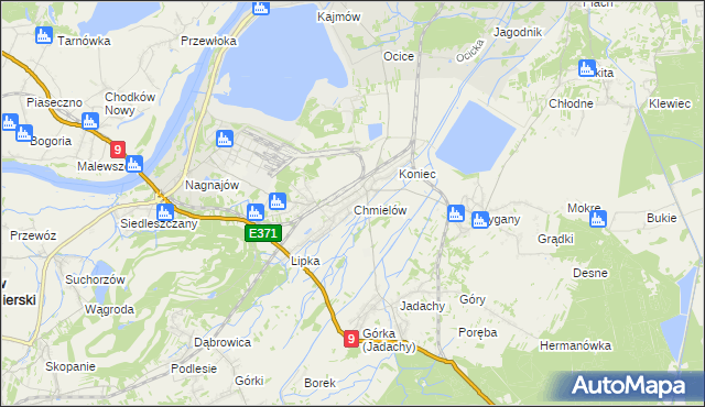 mapa Chmielów gmina Nowa Dęba, Chmielów gmina Nowa Dęba na mapie Targeo