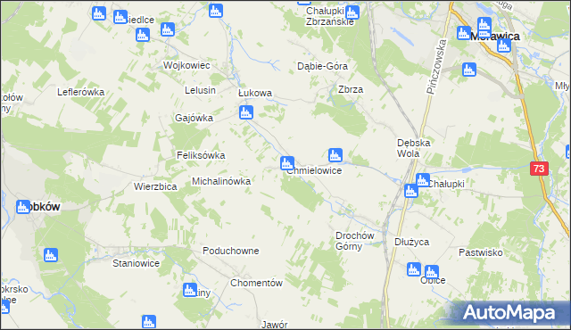 mapa Chmielowice, Chmielowice na mapie Targeo