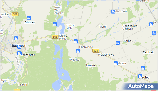 mapa Chobienice, Chobienice na mapie Targeo