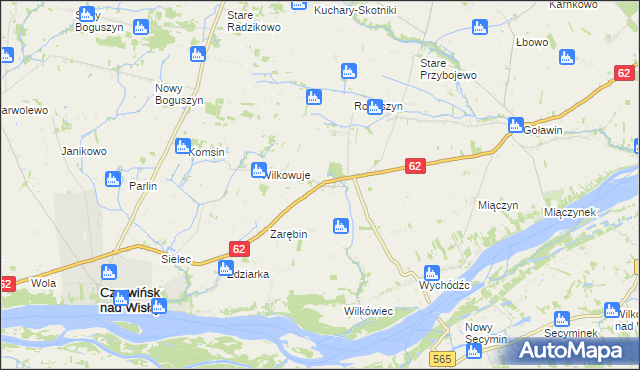 mapa Chociszewo gmina Czerwińsk nad Wisłą, Chociszewo gmina Czerwińsk nad Wisłą na mapie Targeo