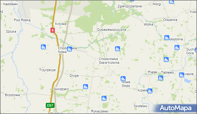 mapa Chodorówka Stara-Kolonia, Chodorówka Stara-Kolonia na mapie Targeo