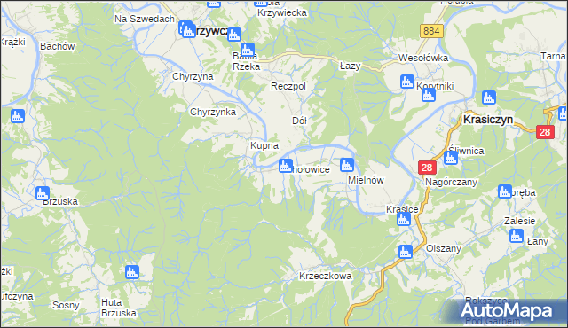 mapa Chołowice, Chołowice na mapie Targeo