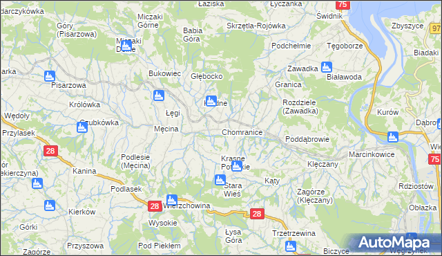 mapa Chomranice, Chomranice na mapie Targeo