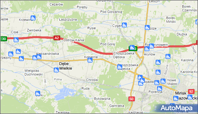 mapa Choszczówka Rudzka, Choszczówka Rudzka na mapie Targeo