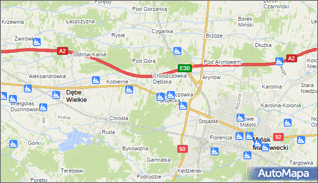 mapa Choszczówka Stojecka, Choszczówka Stojecka na mapie Targeo