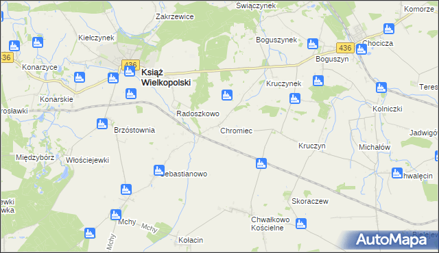 mapa Chromiec gmina Nowe Miasto nad Wartą, Chromiec gmina Nowe Miasto nad Wartą na mapie Targeo