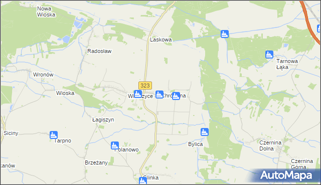 mapa Chróścina gmina Góra, Chróścina gmina Góra na mapie Targeo