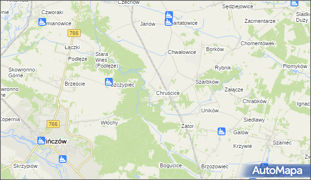 mapa Chruścice, Chruścice na mapie Targeo