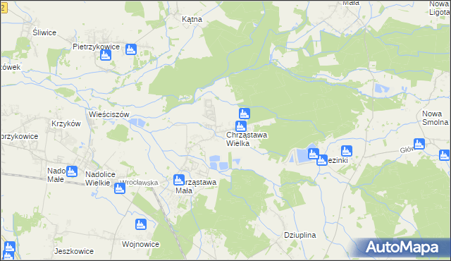 mapa Chrząstawa Wielka, Chrząstawa Wielka na mapie Targeo