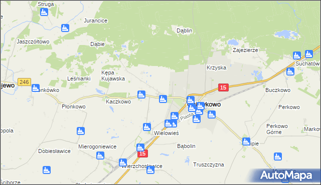 mapa Chrząstowo gmina Gniewkowo, Chrząstowo gmina Gniewkowo na mapie Targeo