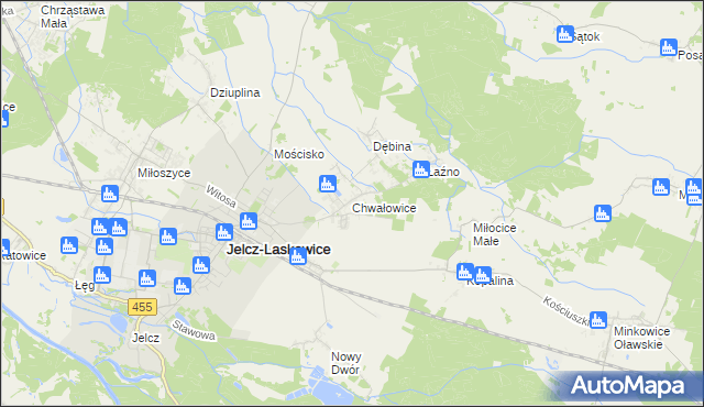 mapa Chwałowice gmina Jelcz-Laskowice, Chwałowice gmina Jelcz-Laskowice na mapie Targeo