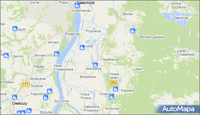 mapa Chwałowice gmina Radomyśl nad Sanem, Chwałowice gmina Radomyśl nad Sanem na mapie Targeo