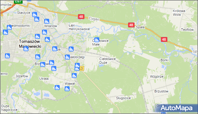 mapa Ciebłowice Duże, Ciebłowice Duże na mapie Targeo