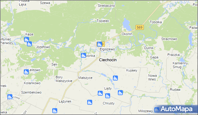 mapa Ciechocin powiat golubsko-dobrzyński, Ciechocin powiat golubsko-dobrzyński na mapie Targeo