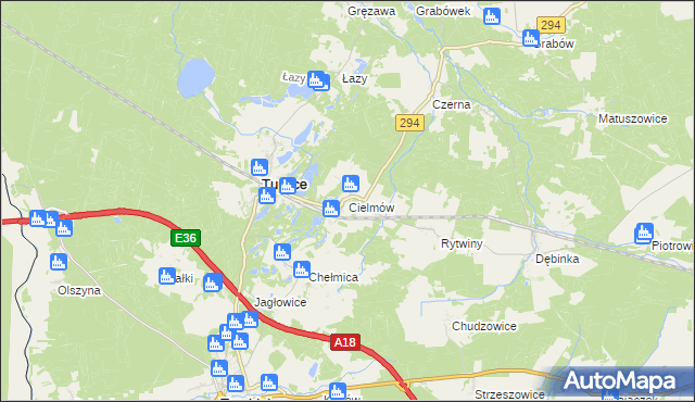 mapa Cielmów, Cielmów na mapie Targeo