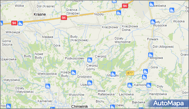 mapa Cierpisz gmina Łańcut, Cierpisz gmina Łańcut na mapie Targeo