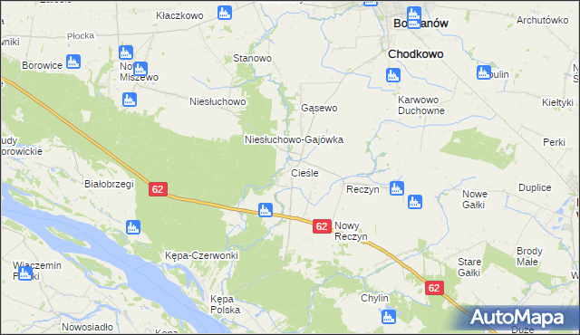 mapa Cieśle gmina Bodzanów, Cieśle gmina Bodzanów na mapie Targeo