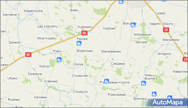 mapa Cieszewko, Cieszewko na mapie Targeo