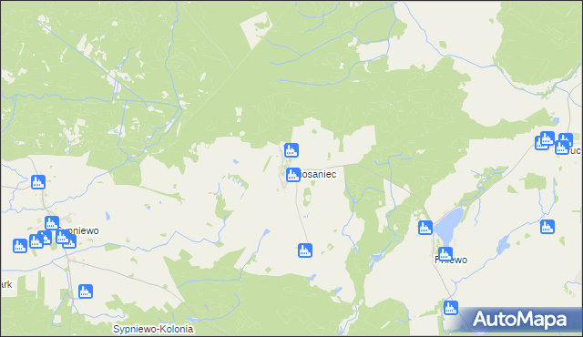 mapa Ciosaniec gmina Okonek, Ciosaniec gmina Okonek na mapie Targeo