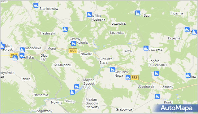 mapa Ciotusza Stara, Ciotusza Stara na mapie Targeo