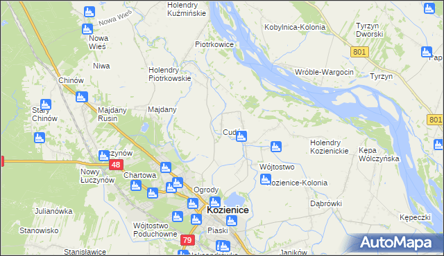 mapa Cudów, Cudów na mapie Targeo