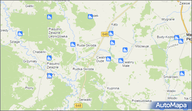mapa Cwaliny Duże, Cwaliny Duże na mapie Targeo
