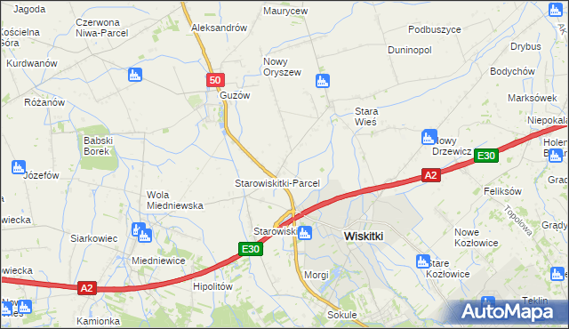 mapa Cyganka gmina Wiskitki, Cyganka gmina Wiskitki na mapie Targeo