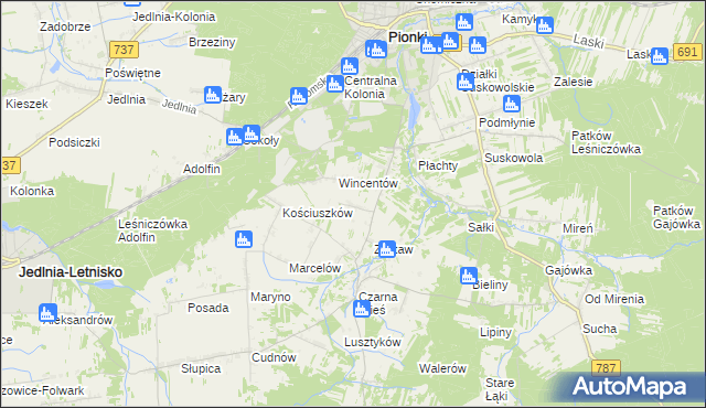 mapa Czarna Kolonia, Czarna Kolonia na mapie Targeo