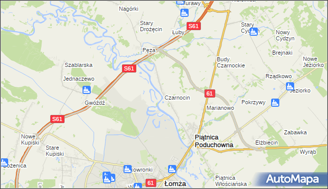mapa Czarnocin gmina Piątnica, Czarnocin gmina Piątnica na mapie Targeo